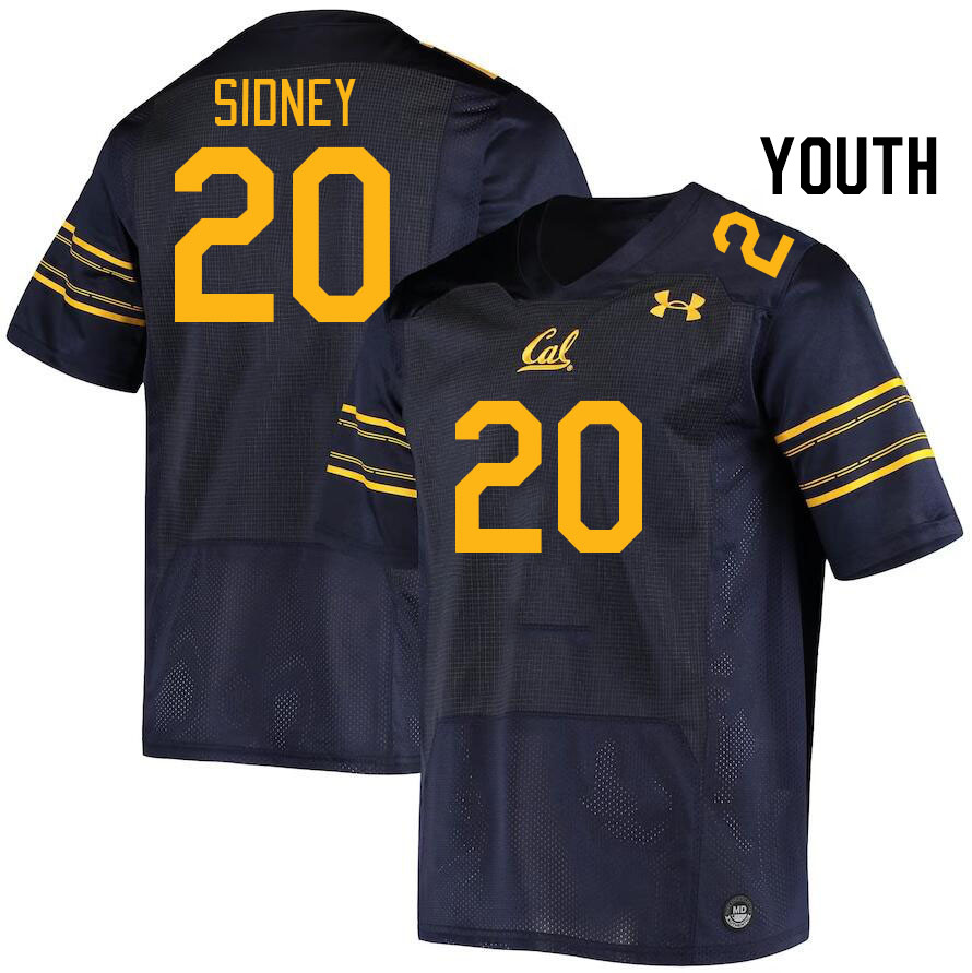 Youth #20 Cam Sidney California Golden Bears College Football Jerseys Stitched Sale-Navy
